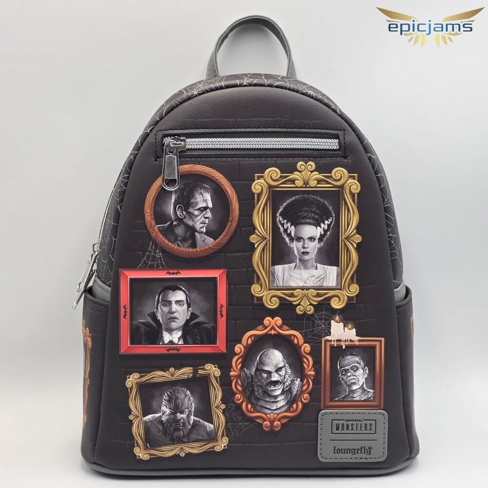 Loungefly Universal Monsters Frames Halloween Mini Backpack New
